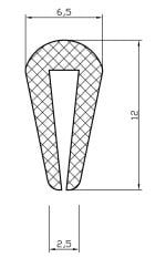 Uszczelka krawędziowa 311 - 3mm Kolor Czarny - obrazek 2