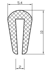 Uszczelka krawędziowa 310 - 2mm Kolor Czarny - obrazek 2